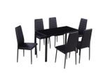 Syfax™ Set Tavolo Da Pranzo 7 Pz Nero
