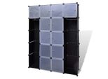 Syfax™ Armadietto Modulare 14 Scomparti Nero E Bianco 37X146X180,5 Cm