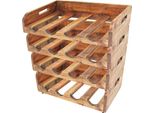 Syfax™ Set Portavini 4 Pz Per 16 Bottiglie In Legno Massello Di Mogano