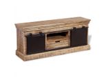 Syfax™ Mobile Tv 2 Porte Scorrevoli Legno Massello Mango 110X30X45 Cm