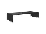 Syfax™ Mobile/Rialzo Porta Tv In Vetro Nero 60X25X11 Cm
