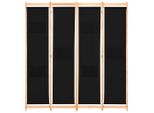Syfax™ Divisorio A 4 Pannelli Nero 160X170X4 Cm In Tessuto
