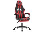 Syfax™ Sedia Da Gaming Girevole Poggiapiedi Nero E Rosso Pelle Finta