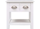 Syfax™ Tavolino Laterale Bianco 40X40X40 Cm In Legno Di Paulownia