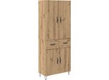 Syfax™ Credenza 2 Pcs Rovere Artigianale Legno Ingegnerizzato E Vetro