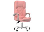 Syfax™ Poltrona Da Ufficio Massaggiante Reclinabile Rosa In Pelle Finta