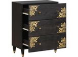 Syfax™ Credenza Nero 60 X 33 X 75 Cm Legno Di Mango Massello