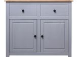 Syfax™ Credenza Grigia 93X40X80 Cm In Legno Massello Di Pino Panama