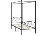 Syfax™ Giroletto Baldacchino Senza Materasso Nero Metallo 90X200 Cm