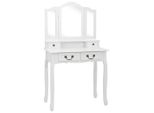 Syfax™ Tavolo Da Trucco E Sgabello Bianco 80X69X141 Cm Legno Paulownia