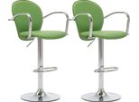 Syfax™ Sgabelli Da Bar Con Braccioli 2 Pz Verdi In Pelle Finta