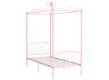 Syfax™ Letto A Baldacchino Rosa In Metallo 90X200 Cm