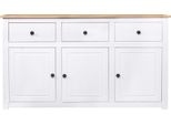 Syfax™ Credenza Bianca 135X40X80 Cm In Legno Massello Di Pino Panama