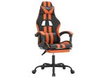 Syfax™ Sedia Da Gaming Girevole Poggiapiedi Nero Arancione Pelle Finta
