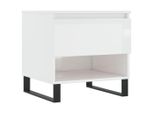 Syfax™ Tavolino Bianco Lucido 50X46X50 Cm In Legno Multistrato