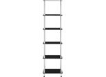 Syfax™ Scaffale A 6 Livelli Nero 40X40X160 Cm In Vetro Temperato