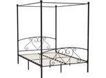 Syfax™ Giroletto Baldacchino Senza Materasso Nero 140X200 Cm Metallo