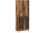 Syfax™ Credenza 2 Pcs Legno Vecchio Legno Ingegnerizzato E Vetro