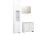 Syfax™ Set Mobili Da Bagno 3 Pz Bianco In Truciolato