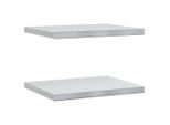 Syfax™ Mensole A Muro 2 Pz 50X40X3 Cm Argento In Acciaio Inossidabile