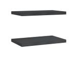 Syfax™ Mensole A Muro 2 Pz 50X30X3 Cm Nero In Acciaio Inossidabile
