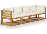 Syfax™ Divano Da Giardino A 4 Posti Con Cuscino Crema Massello Acacia