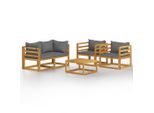 Syfax™ Set Divani Da Giardino 5 Pz Con Cuscini In Massello Di Acacia