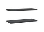 Syfax™ Mensole A Muro 2 Pz 75X30X3 Cm Nero In Acciaio Inossidabile