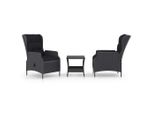 Syfax™ Set Divani Da Giardino 3 Pz Con Cuscini Polyrattan Grigio Scuro