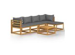 Syfax™ Set Divani Da Giardino 6 Pz Con Cuscini In Massello Di Acacia