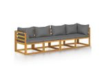 Syfax™ Divano Da Giardino A 4 Posti Con Cuscino In Legno Di Acacia