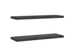Syfax™ Mensole A Muro 2 Pz 75X23,5X3 Cm Nero In Acciaio Inossidabile