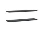 Syfax™ Mensole A Muro 2 Pz 100X23,5X3 Cm Nero In Acciaio Inossidabile