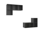 Syfax™ Mobile Tv A Parete 4 Pz Grigio Lucido In Truciolato