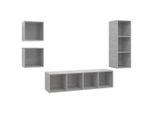 Syfax™ Set Porta Tv 4 Pz Grigio Cemento In Truciolato