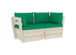 Syfax™ Divano Da Giardino A 2 Posti Su Pallet Con Cuscini Legno Abete