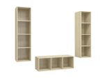 Syfax™ Set Porta Tv 3 Pz Rovere Sonoma In Truciolato