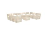 Syfax™ Set Divani Da Giardino Su Pallet 10 Pz In Legno Abete Impregnato
