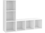 Syfax™ Mobili Tv 2 Pz Bianchi 107X35X37 Cm In Legno Multistrato