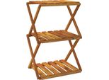Syfax™ Scaffale Pieghevole 3 Ripiani Marrone 70X31X63 Massello Acacia