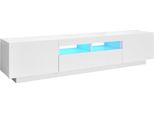 Syfax™ Mobile Porta Tv Con Luci Led Bianco 180X35X40 Cm