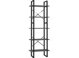 Syfax™ Libreria A 5 Ripiani Grigia 60X30X175 Cm In Legno Multistrato