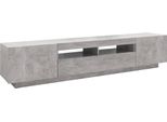 Syfax™ Mobile Porta Tv Con Luci Led Grigio Cemento 200X35X40 Cm