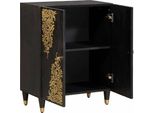 Syfax™ Credenza Nero 60 X 33 X 75 Cm Legno Di Mango Massello