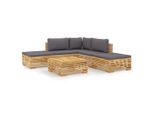 Syfax™ Set Divani Da Giardino 6 Pz Con Cuscini Legno Massello Di Teak