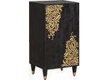 Syfax™ Credenza Con Porta Nero 40 X 33 X 75 Cm Legno Di Mango Massello