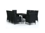 Syfax™ Set Da Pranzo Da Giardino 9 Pz Con Cuscini Nero