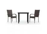 Syfax™ Set Da Pranzo Per Giardino 3 Pz Marrone E Nero