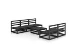 Syfax™ Set Divani Da Giardino 6 Pz Nero In Legno Massello Di Pino
