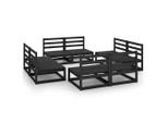 Syfax™ Set Divani Da Giardino 8 Pz Nero In Legno Massello Di Pino